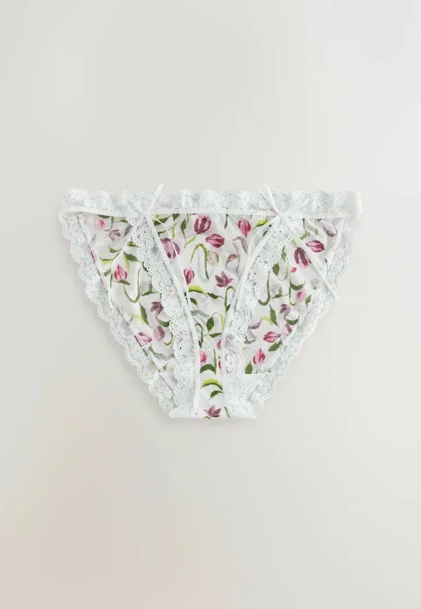 Комплект из 3 трусов кружевные Next cream green tulip, зеленый — фото 4
