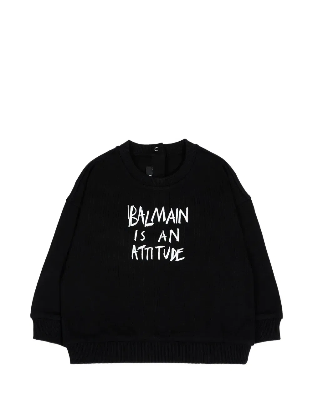 Свитер с принтом-слоганом Balmain Kids, черный