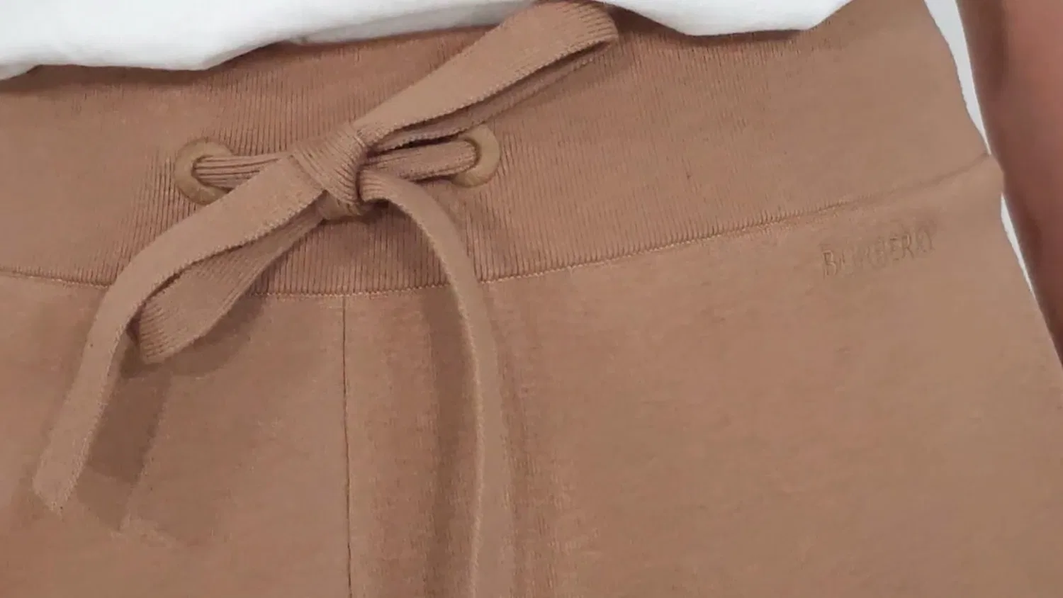 Брюки спортивные из кашемировой смеси Larkan Burberry, Camel — фото 2