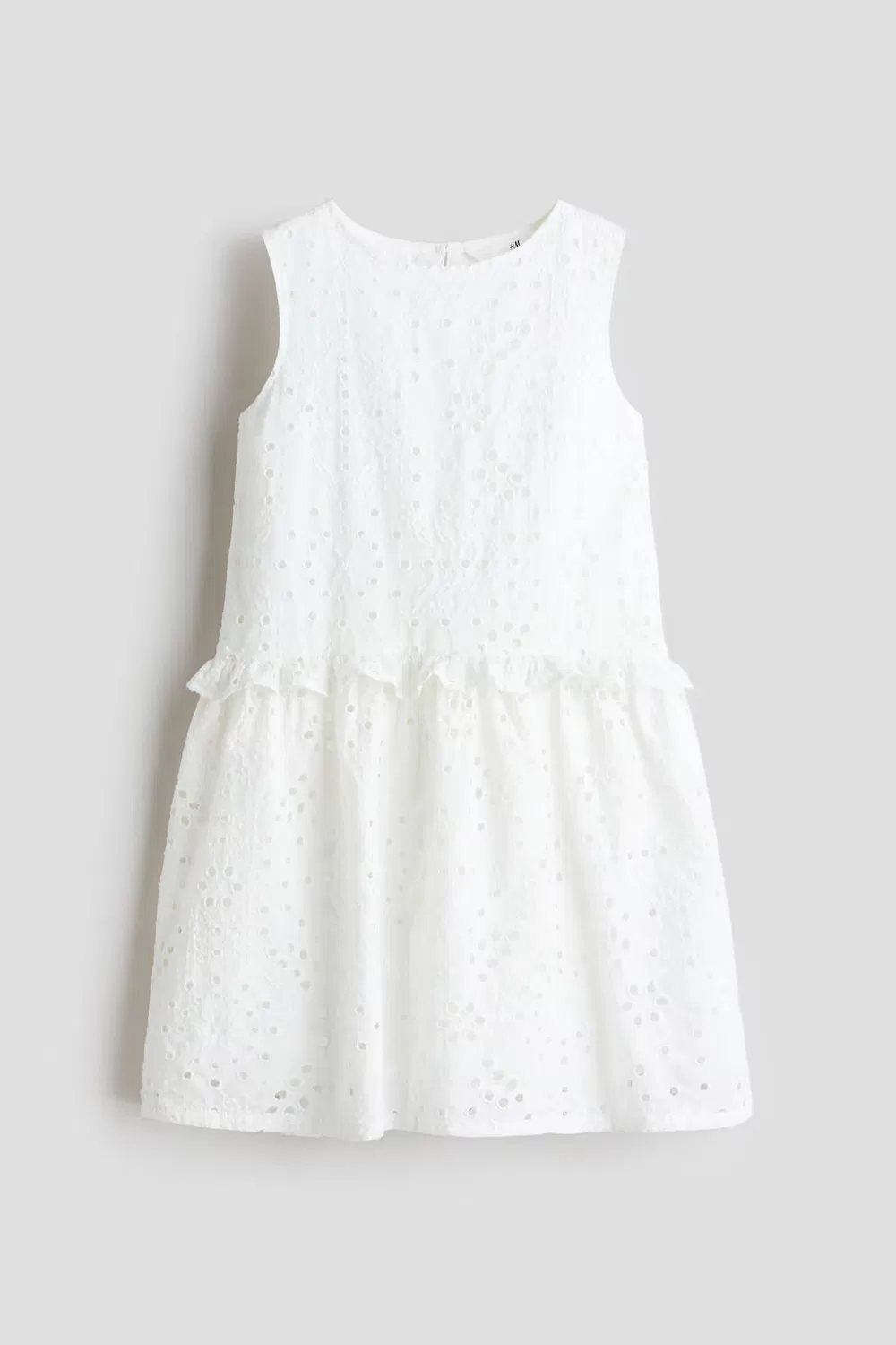 Хлопковое платье с английской вышивкой H&M, Weiß