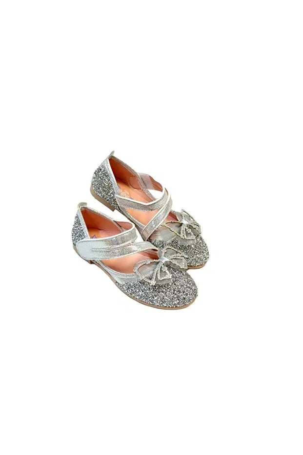 Детские туфли для девочек с блестками Kafkaslar Ayakkabi, Silver