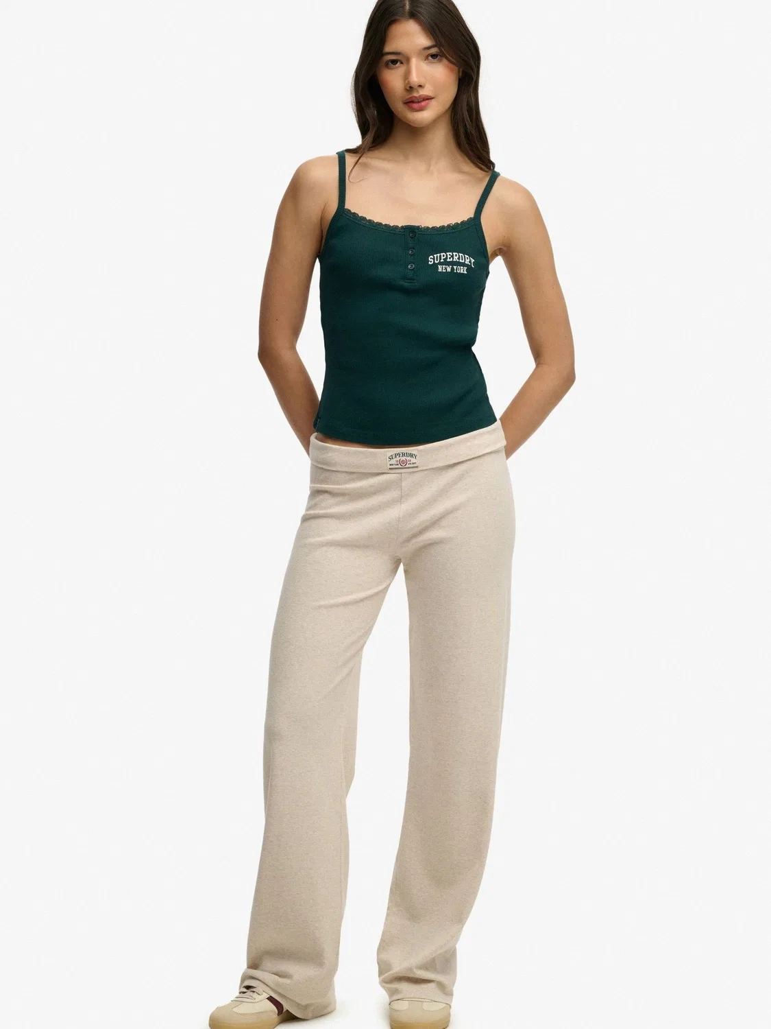 Джоггеры Slim Fit Fold Over Superdry, Natural — фото 3