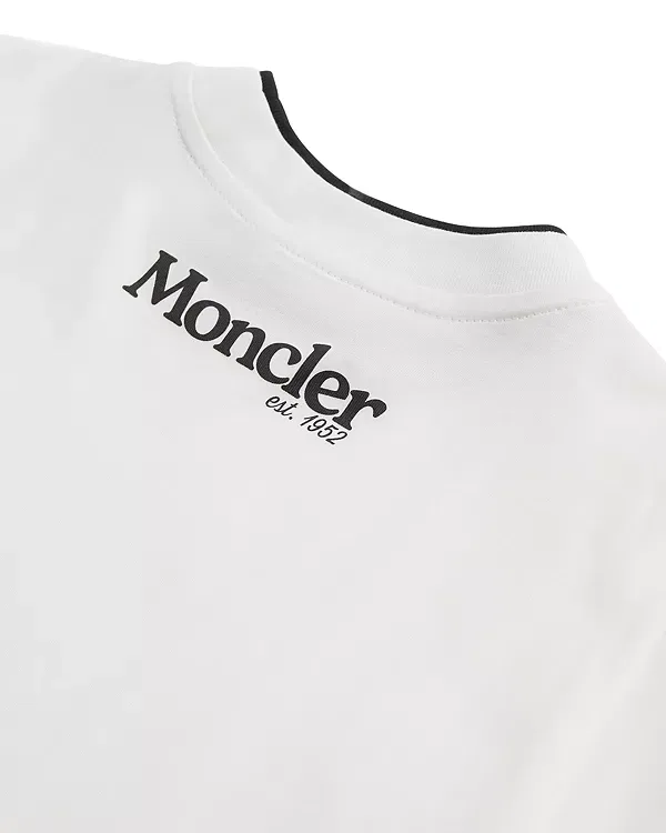 Детская футболка с принтом Logo Tee Little Kid Big Kid Moncler, Natural — фото 4