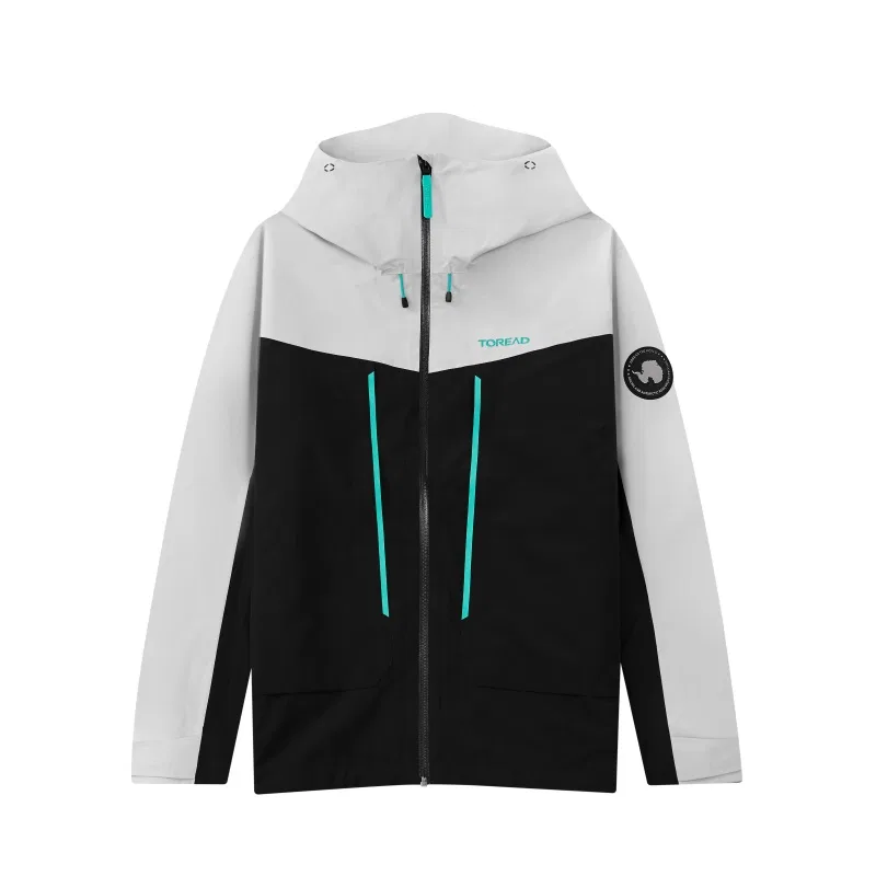 Детская ветровка с капюшоном Windbreaker Jackets Unisex Hooded Non Detachable Moderate, TOREAD, серый/черный