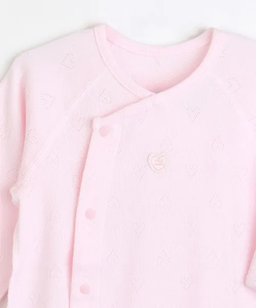 Детский комбинезон-боди с принтом Heart Eyelet, модель minimoi, moimoln, Pink — фото 3