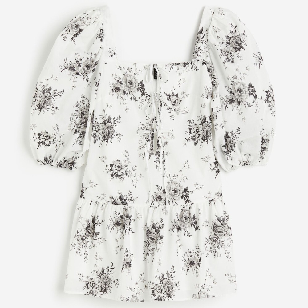

Платье H&M Puff-sleeved Poplin, белый
