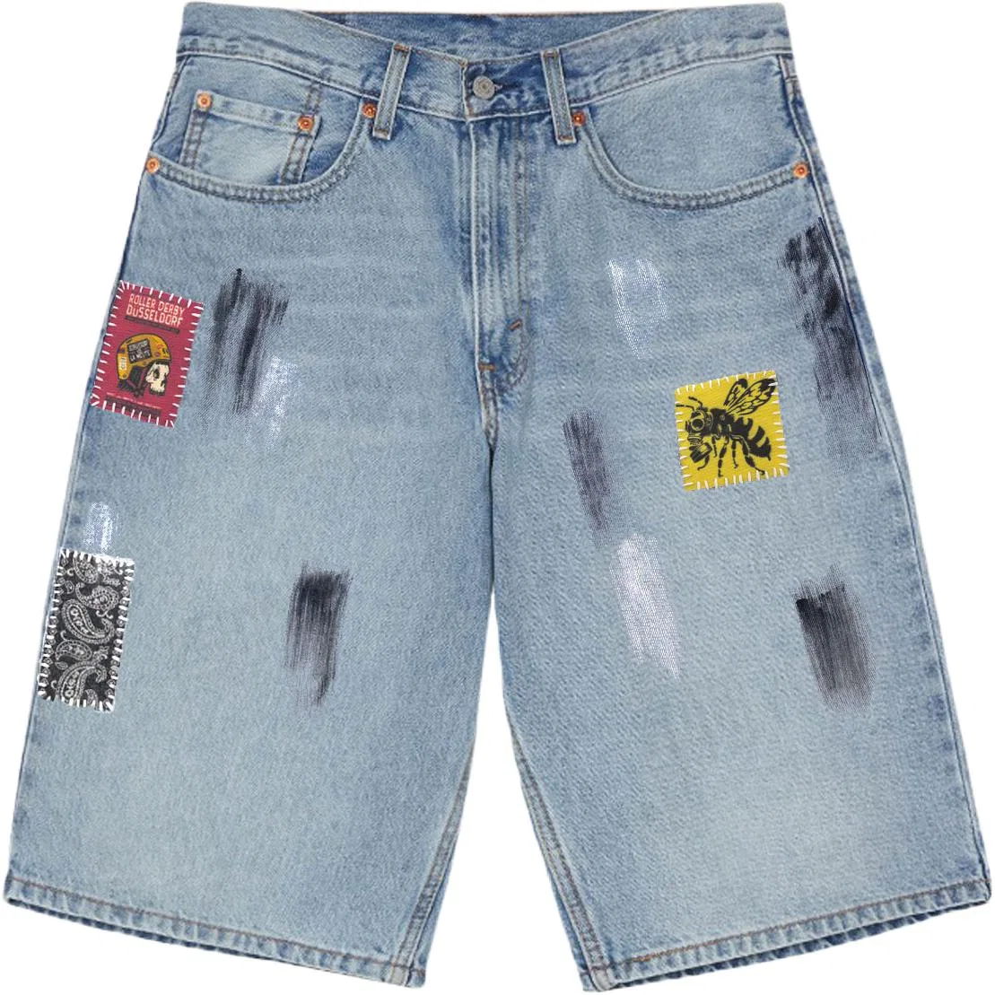 Мужские джинсовые шорты с модным принтом Levis, Light Blue
