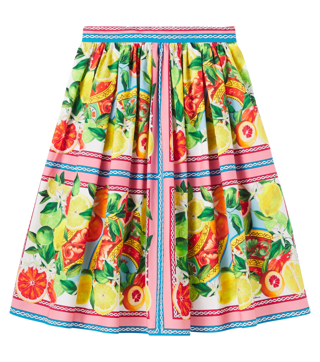 

Юбка из хлопка с принтом Taormina Dolce&Gabbana Kids, Carretto