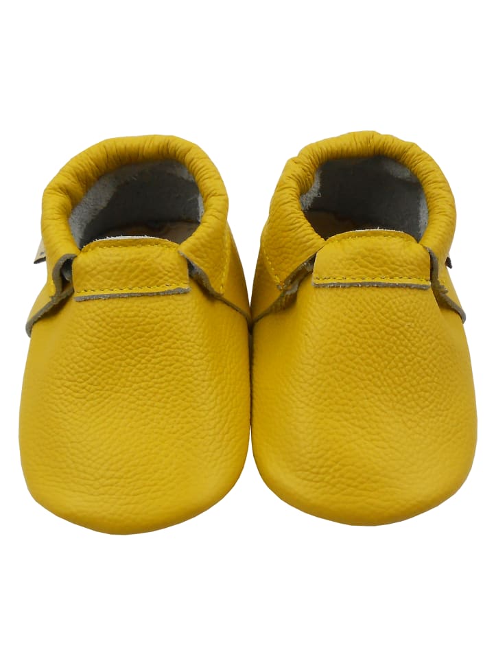 

Mepiq Детские кожаные прогулочные туфли с нескользящей жесткой подошвой - желтые
