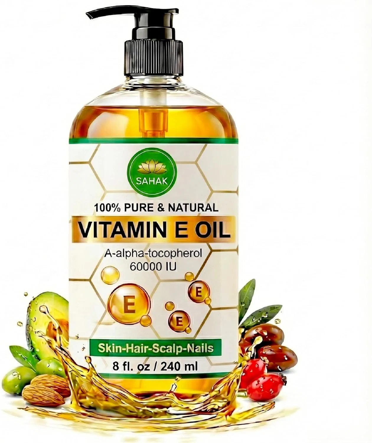 Масло для тела и волос SAHAK Natural Vitamin E Oil, 240 мл
