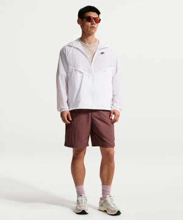 Ветровка тренировочная Windrunner Unlined Full Zip UV, Nike, белый-черный — фото 4