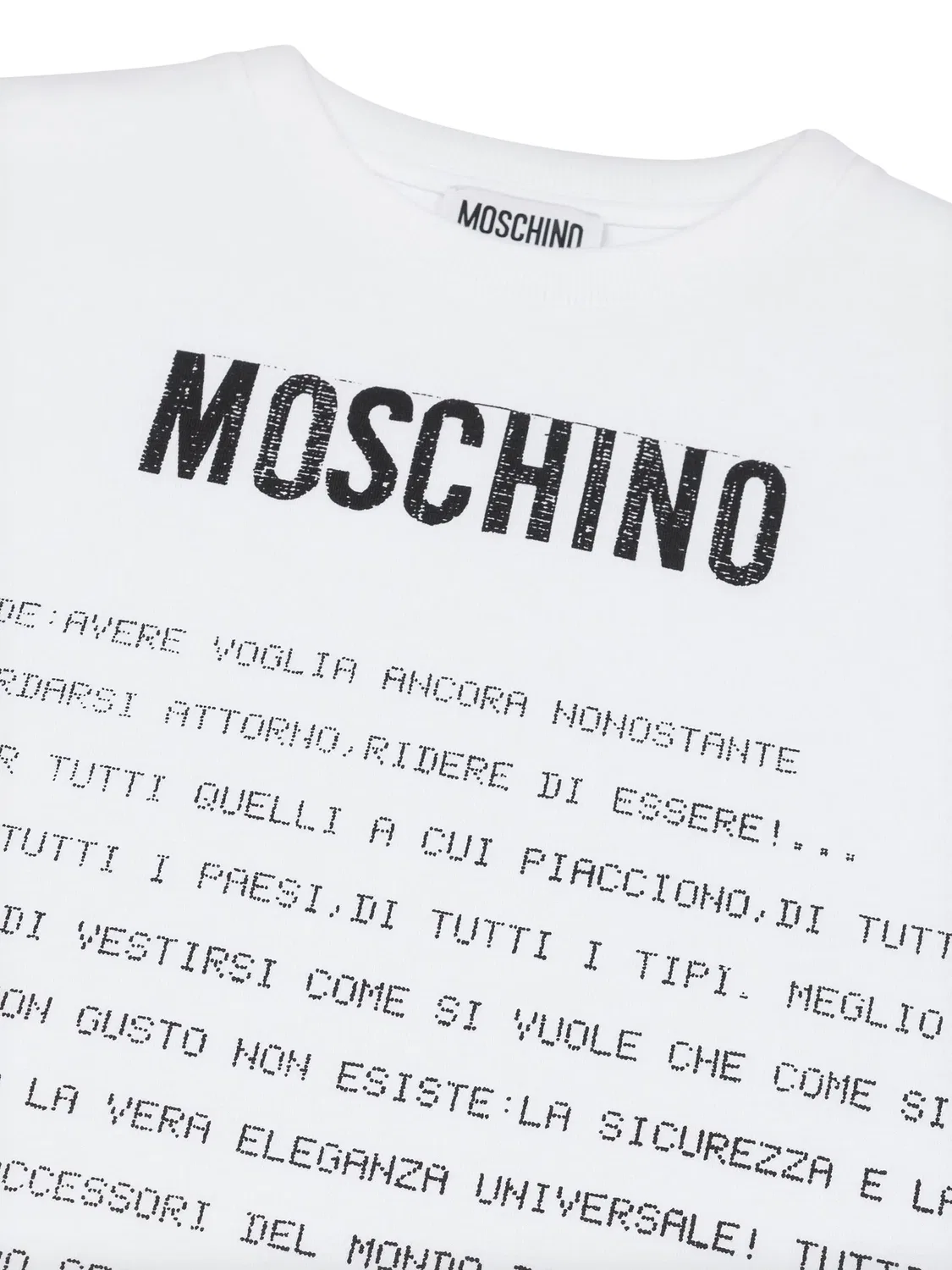 Футболка для девочек из ткани Moschino, белый — фото 3