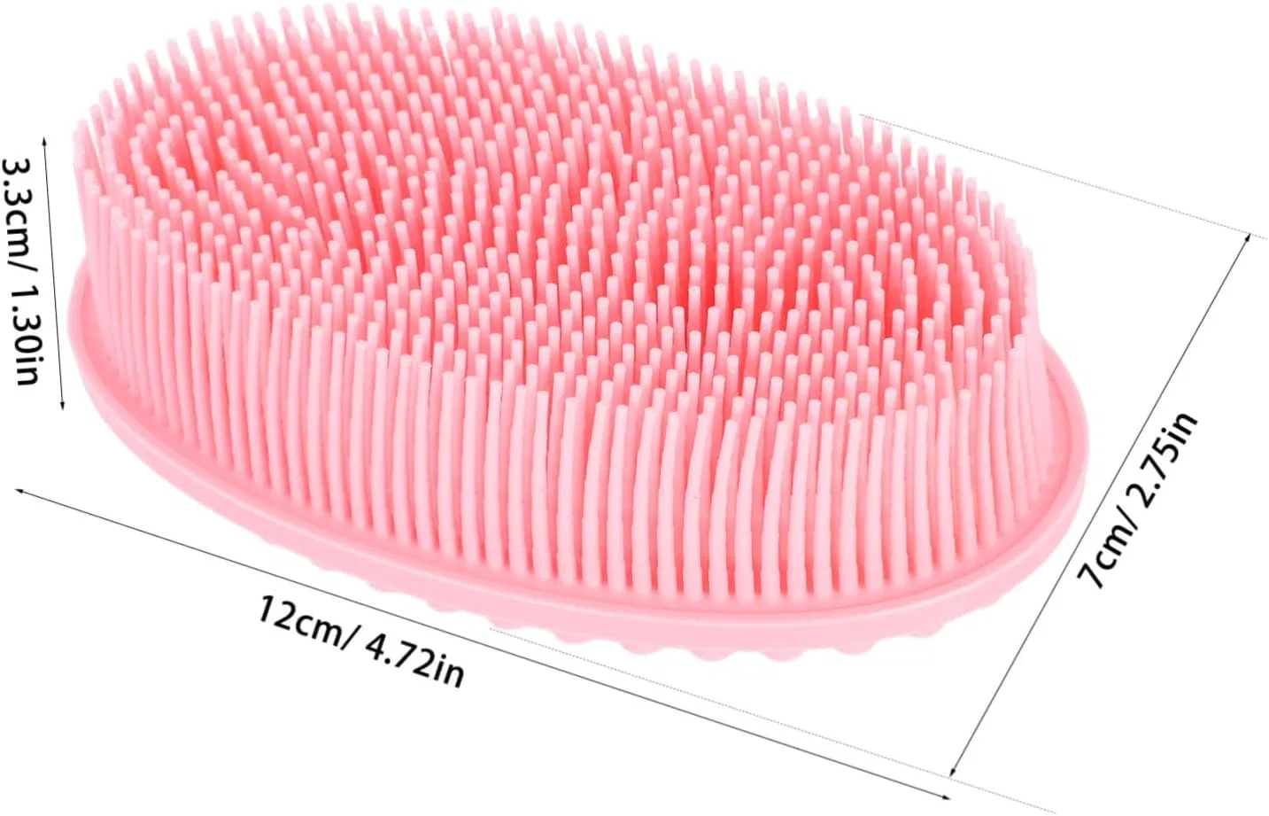 2шт Силиконовая щетка для тела, NIYANGLE, двойная сторона, 12x7x3.3 см — фото 2