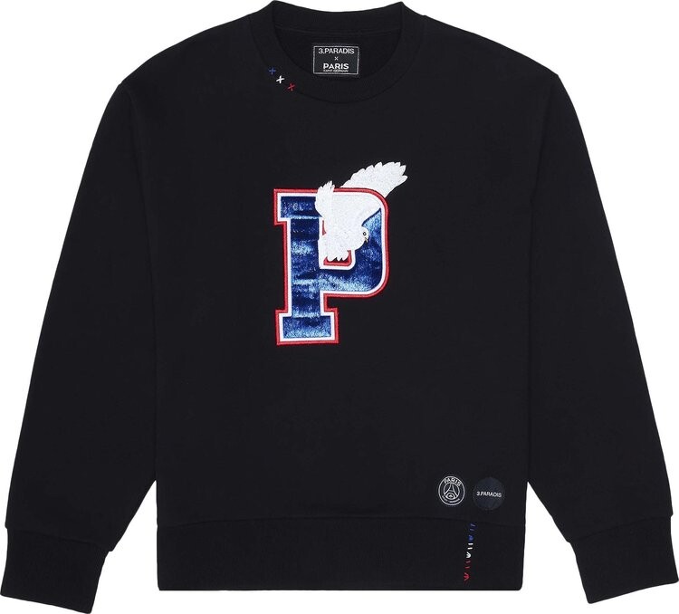 

Свитер Paris Saint-Germain Letterman Crewneck Sweater 'Black', черный