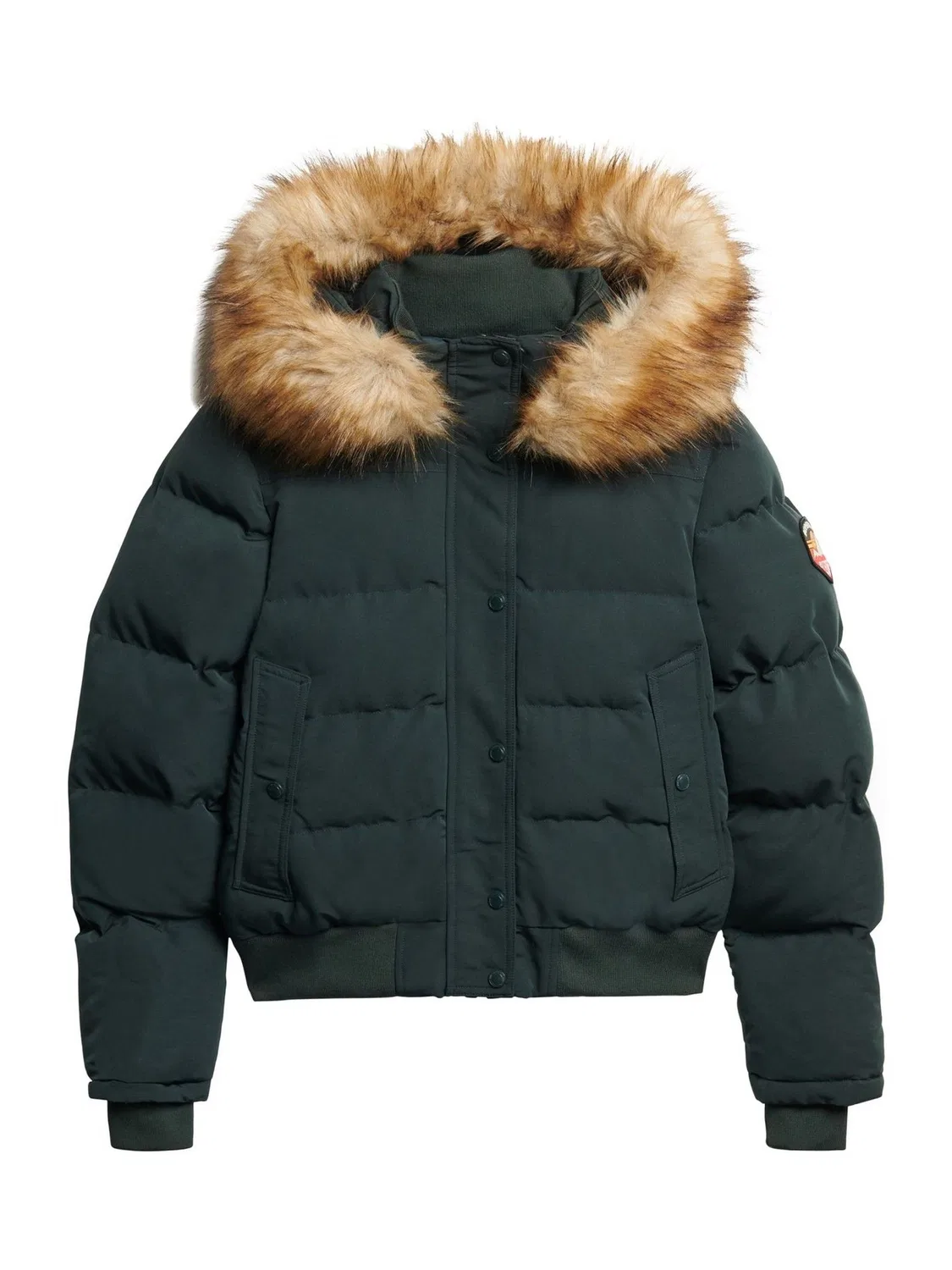 Бомбер Superdry Everest с капюшоном, лесной зеленый — фото 3