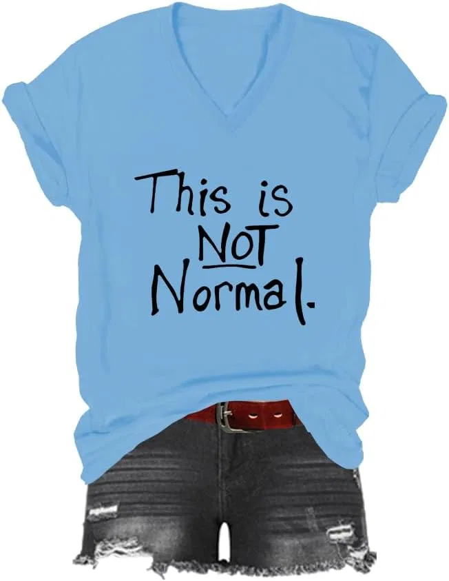 Футболка с принтом This is Not Normal, Sky Blue