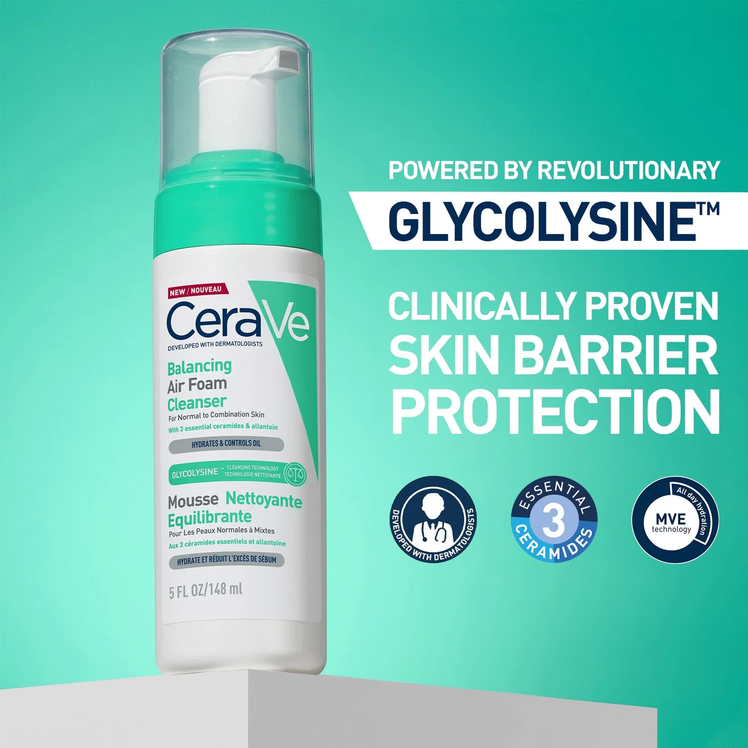 Очищающая пенка для лица CeraVe Balancing Air Foam Foaming Facial Cleanser, 150 мл — фото 4