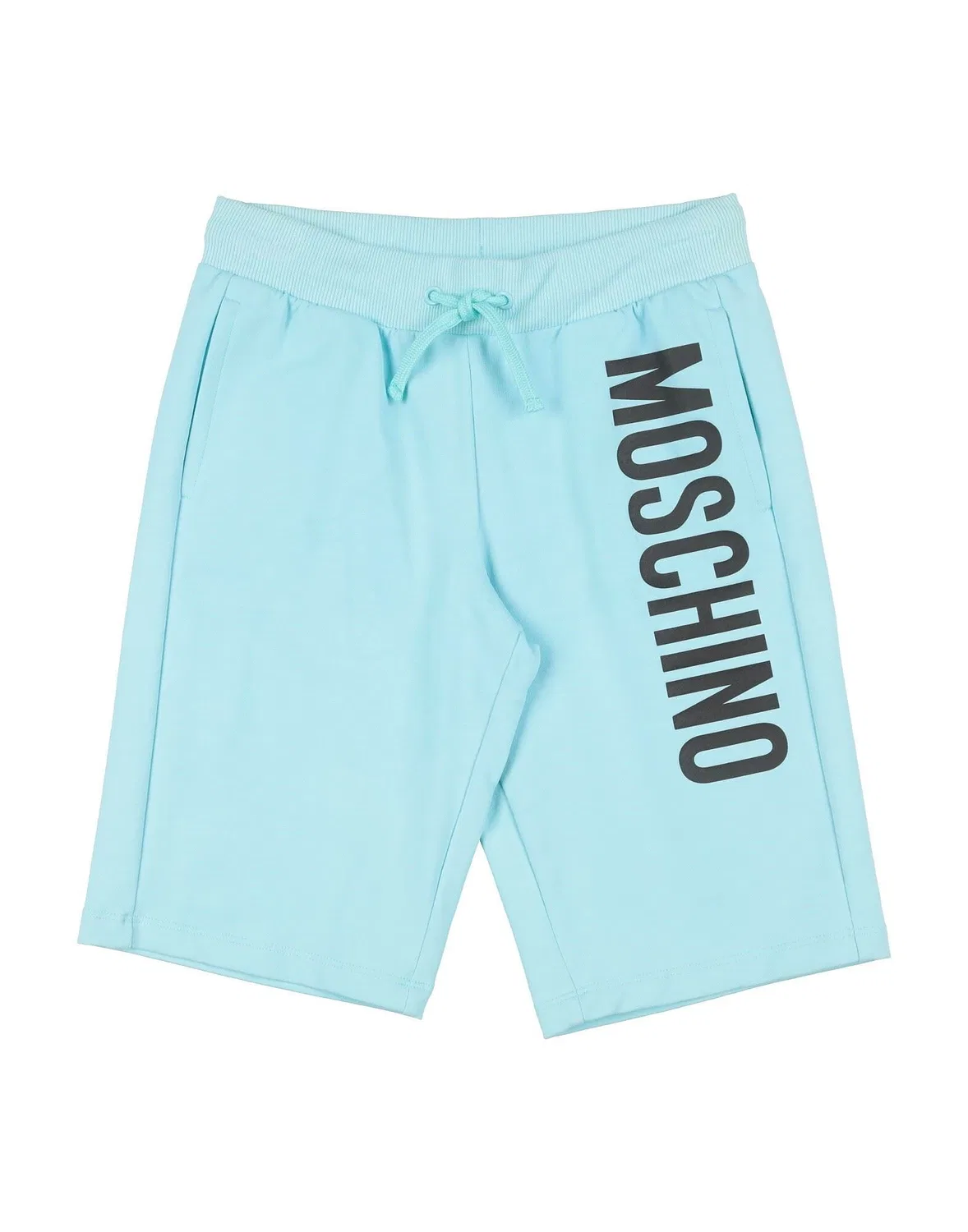 Детские шорты из футера с принтом Moschino Teen, светло-голубой
