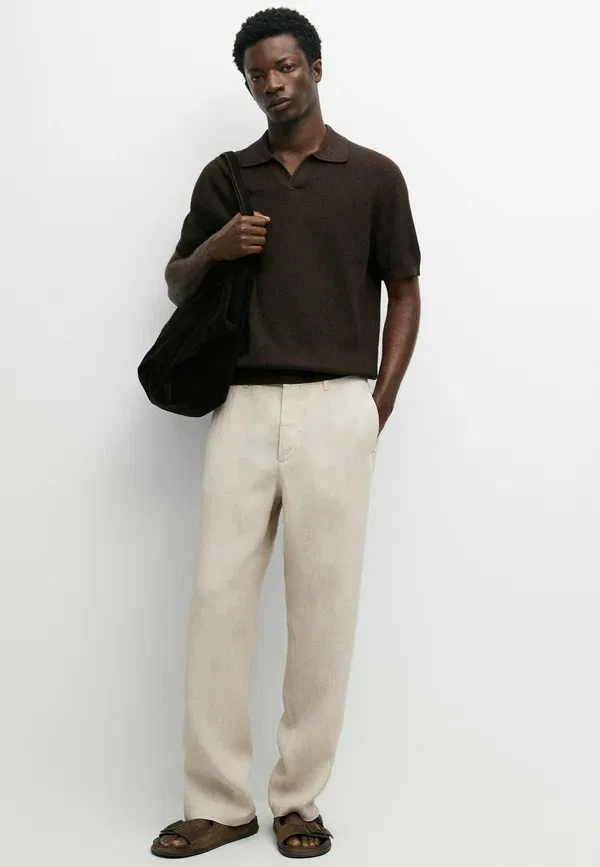 Брюки из льна Trousers Massimo Dutti, beige, бежевый — фото 2