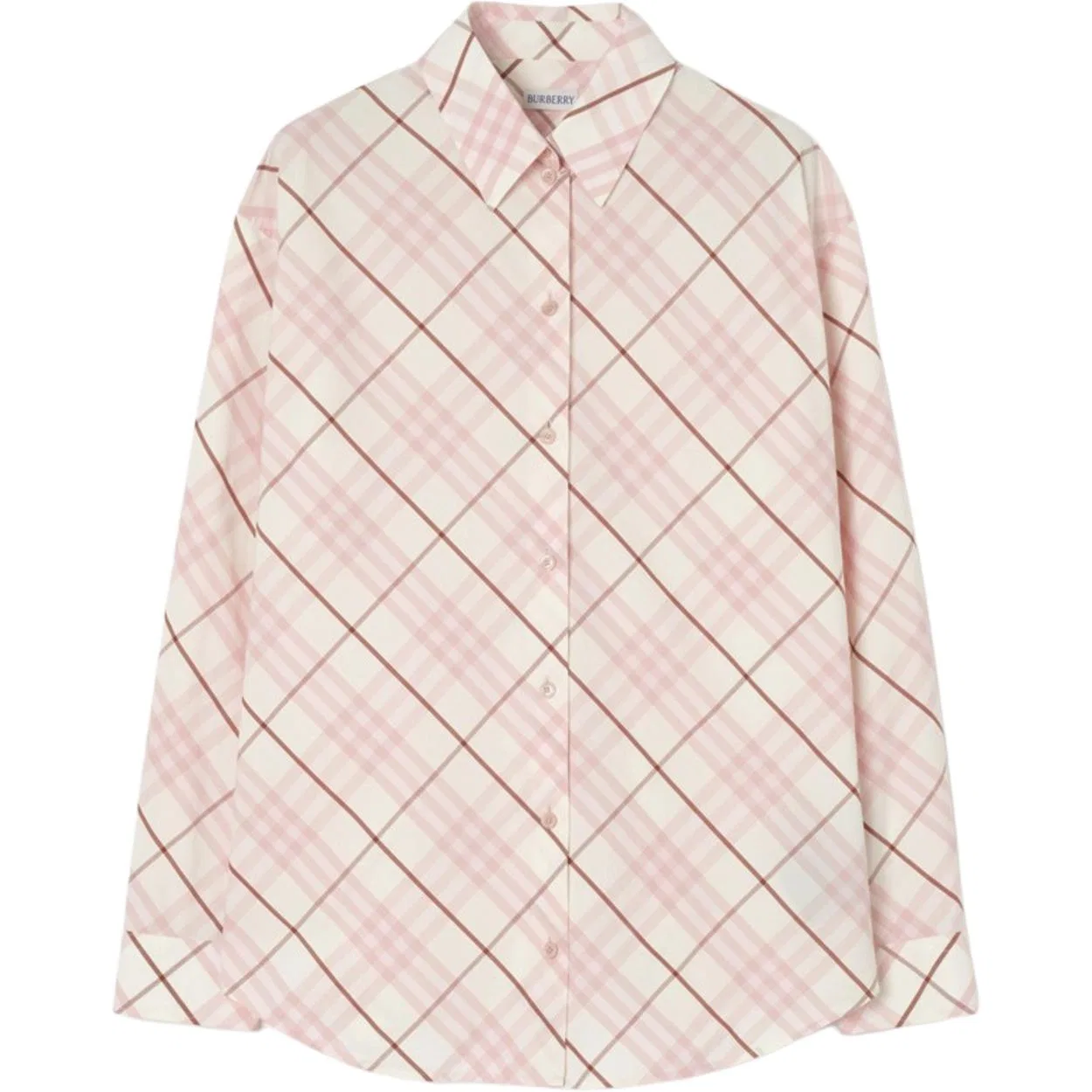 Женская рубашка с лацканами прямого кроя Pink Burberry, Pink