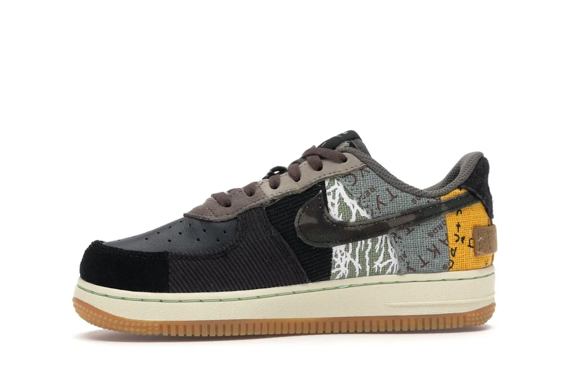 Детские кроссовки Lifestyle Nike Air Force 1 Low Travis Scott Cactus Jack (PS), Multi-Color/Muted Bronze-Fossil — фото 3