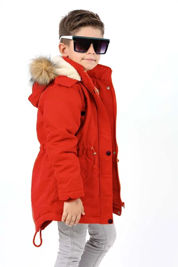 Детское зимнее пальто для девочек с водоотталкивающей пропиткой Water Repellent Long Fur Coated Coat Jannock, Tile