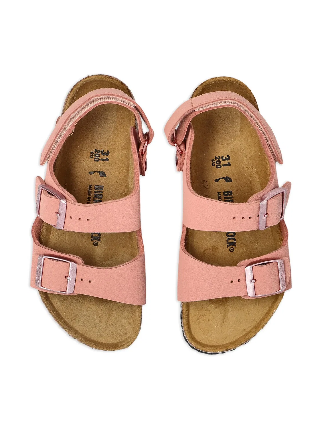 Детские сандалии из крокодила и замши Birkenstock, розовый — фото 4
