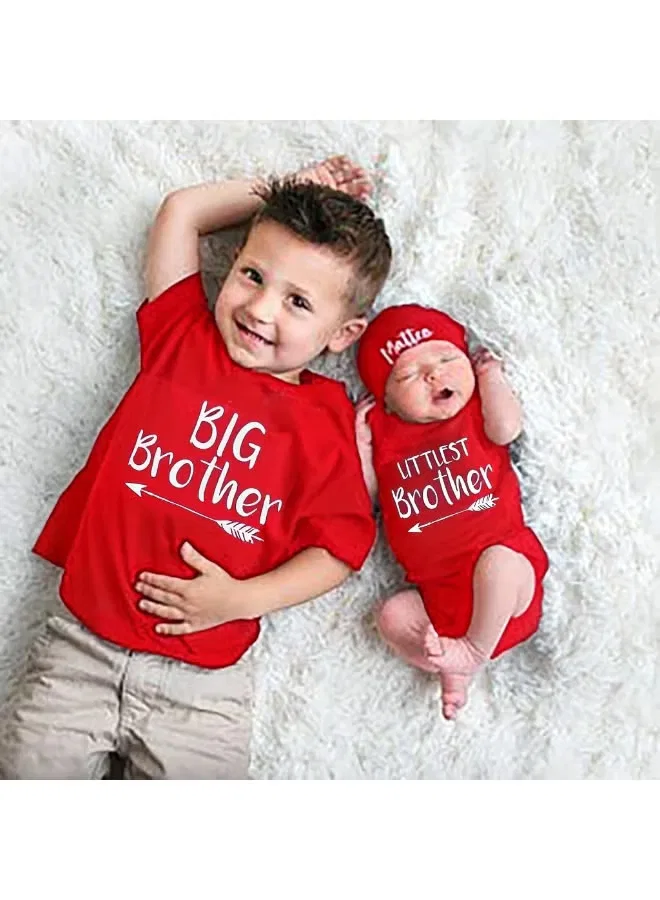 Футболка с принтом Big Brother Matching Family Outfits, красный — фото 2