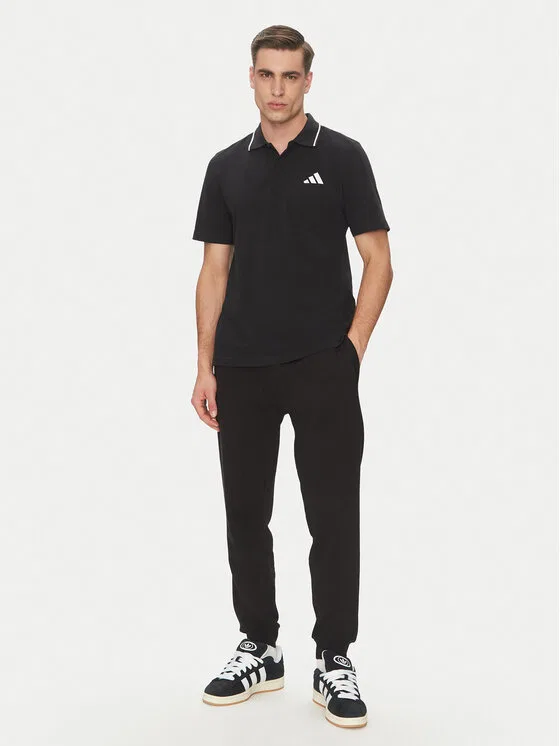 Поло regular fit Essentials Small Logo Adidas, черный — фото 2