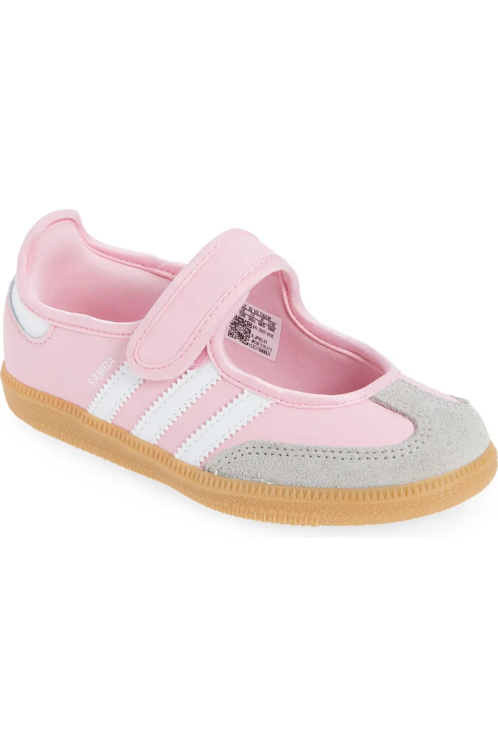 Детские кеды с ремешком Mary Jane Samba Adidas, Light Pink/White/Gum
