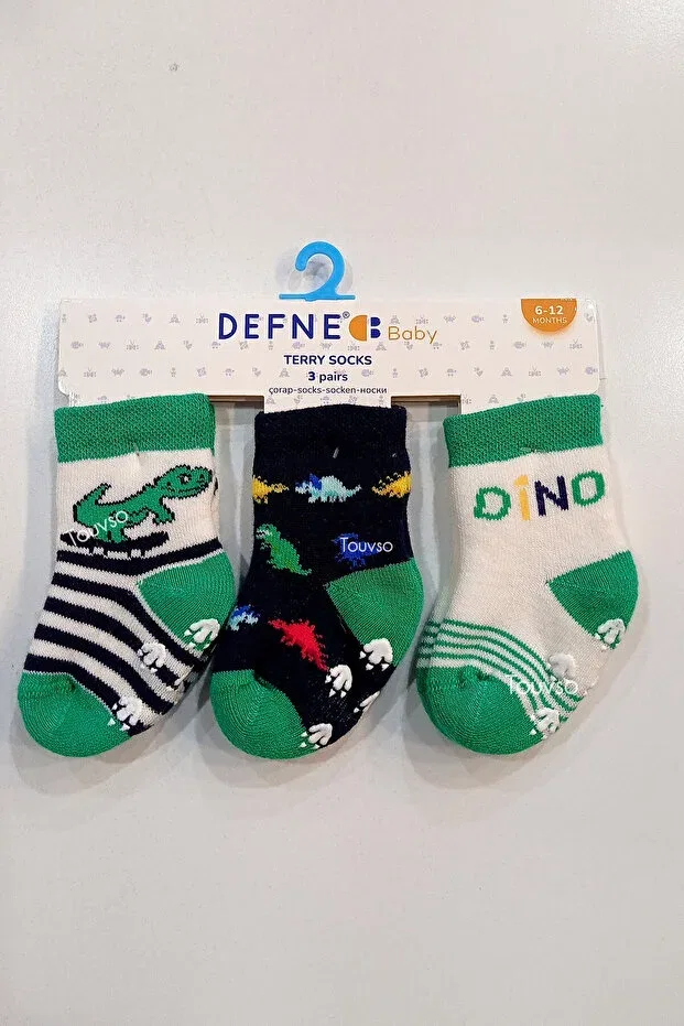 Детские носки для новорожденных полосатые Defne, Green — фото 2