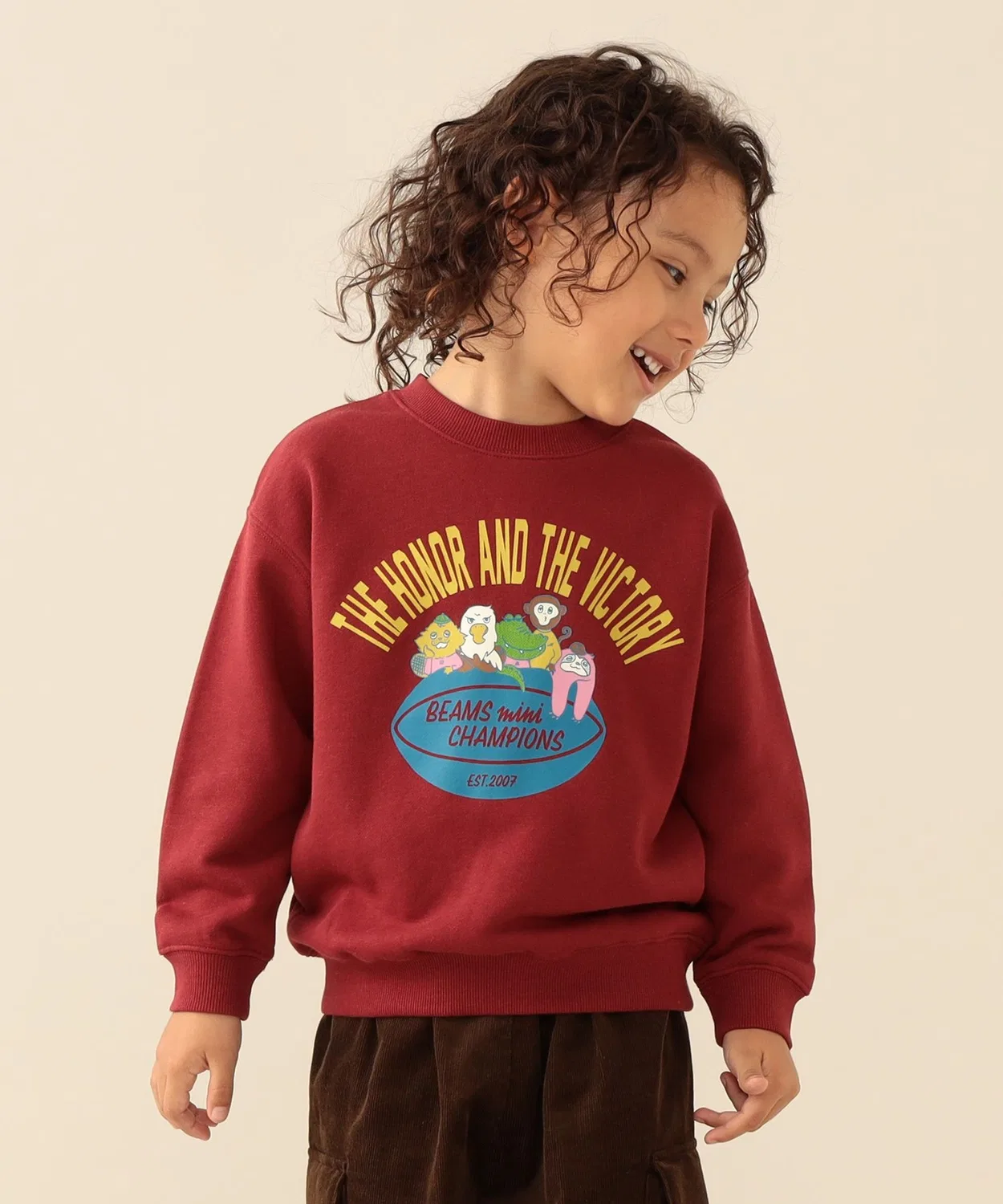 Детский свитшот с принтом животных BEAMS mini, Red