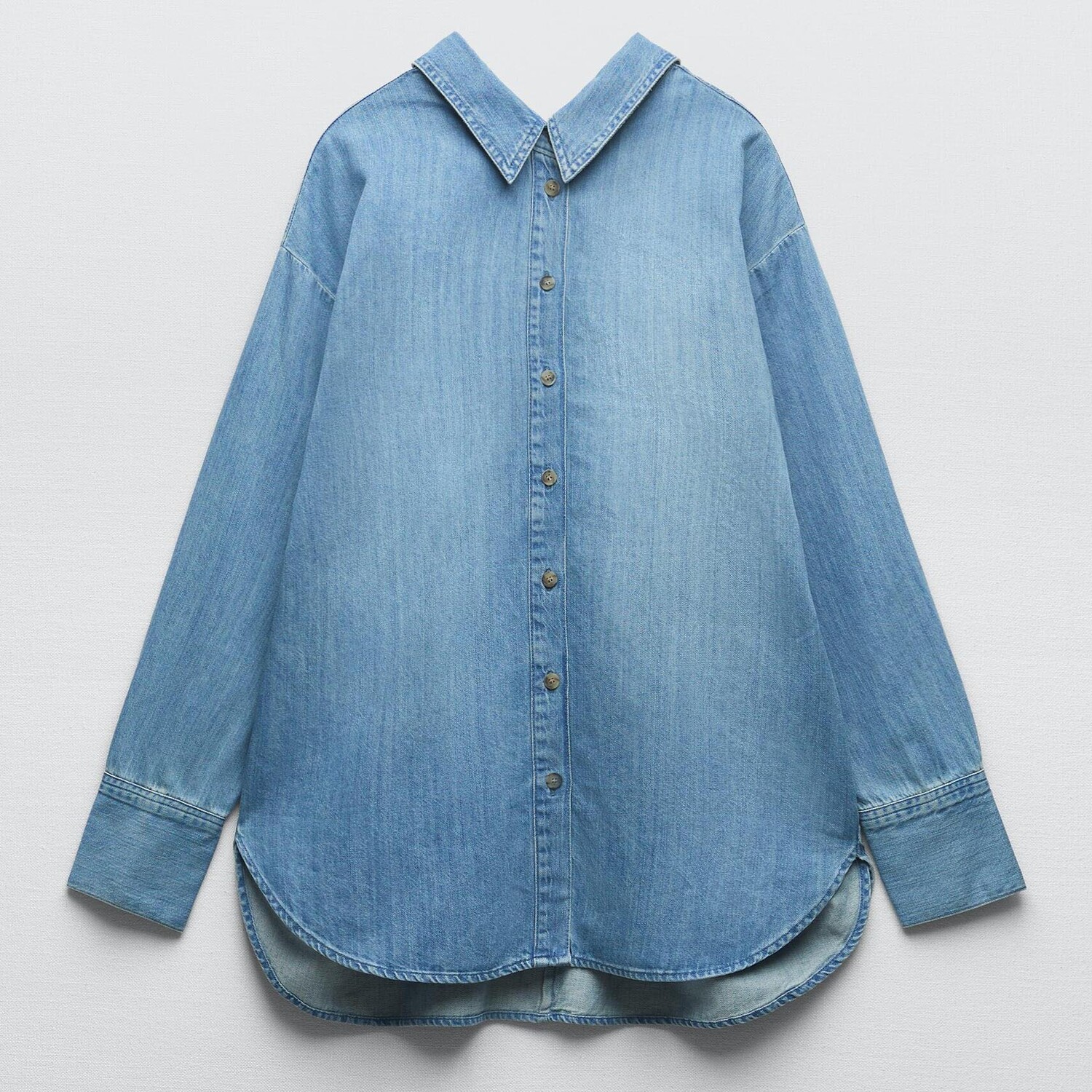 

Рубашка Zara Oversized Denim, синий