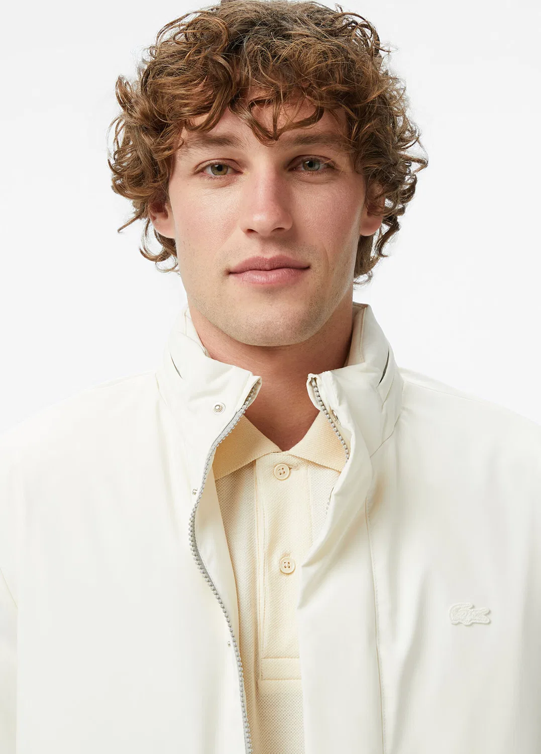 Куртка Relaxed Fit Dik Yaka Lacoste, cream — фото 2