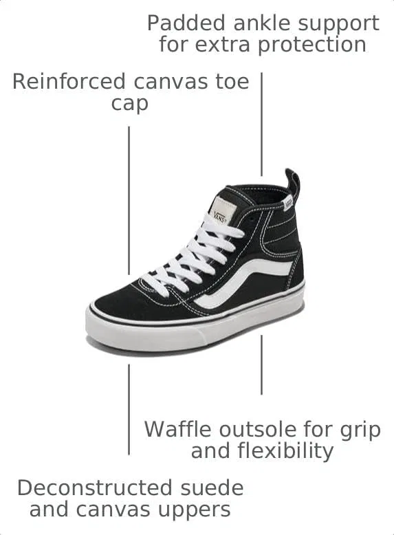 Детские кеды с высоким верхом Ashwood High Top Vans, Suede/Canvas Black/White — фото 3