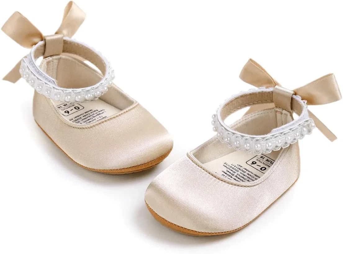 Детские туфли Мэри Джейн для девочек с бантом GDSDYM, Beige — фото 3
