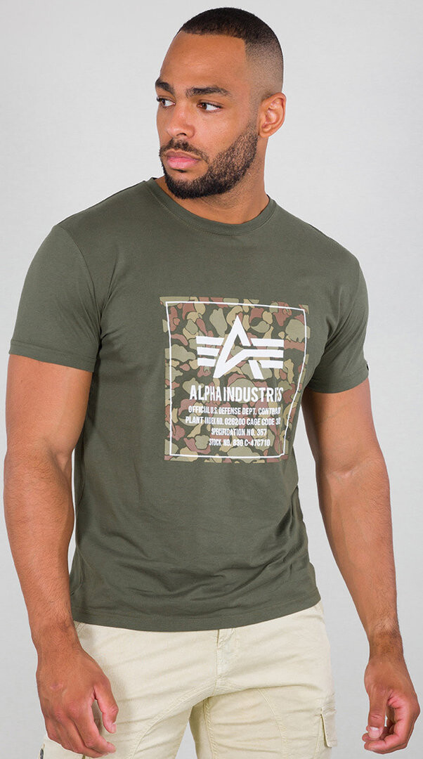 

Футболка Alpha Industries Camo Block, оливковая