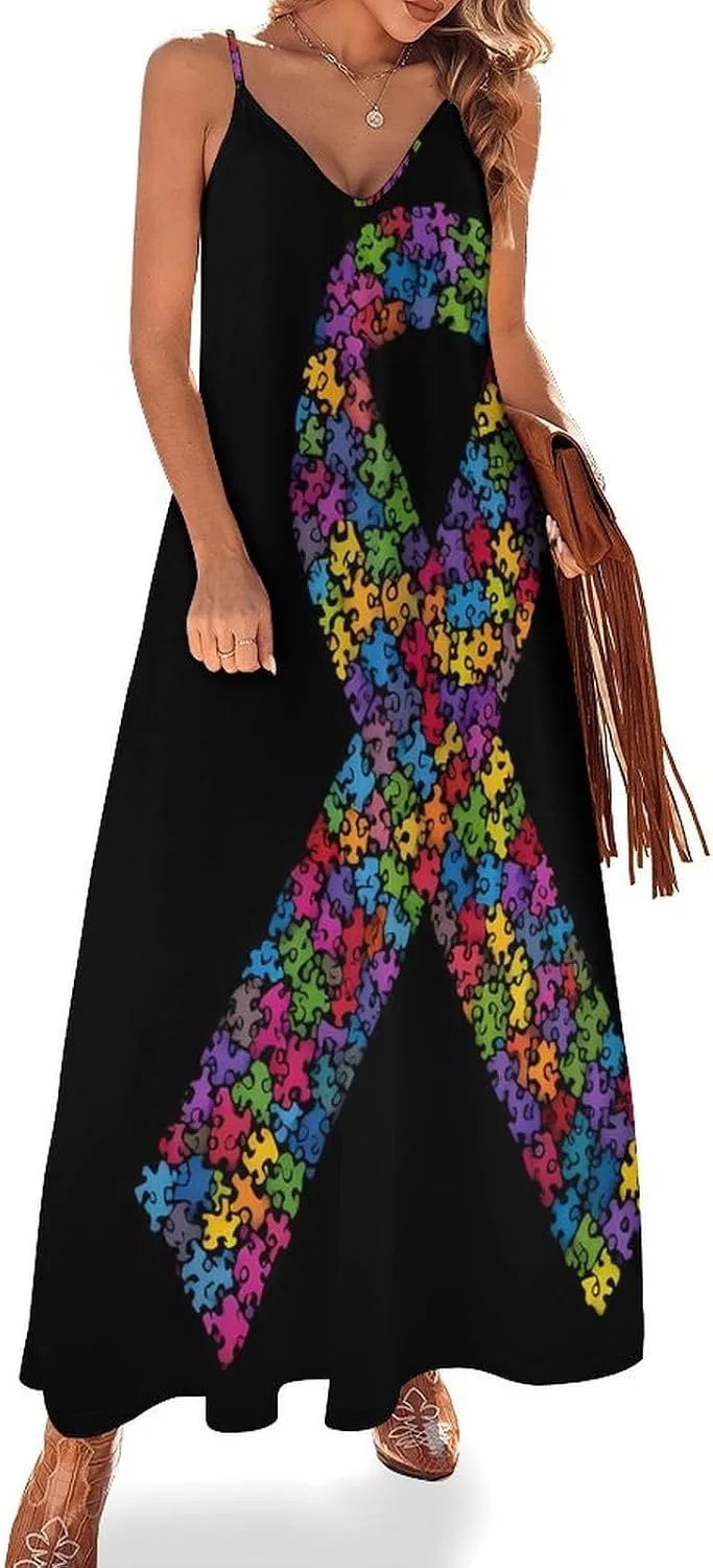Женское макси-платье на бретелях без рукавов, Sleeveless, Black