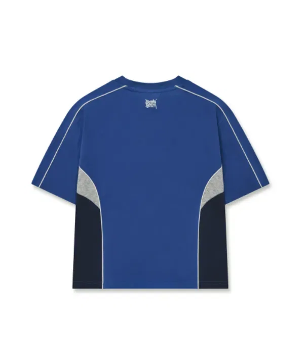 Детская футболка быстросохнущая, Kids quick drying block tee, Brownbreath Kids, синий — фото 3