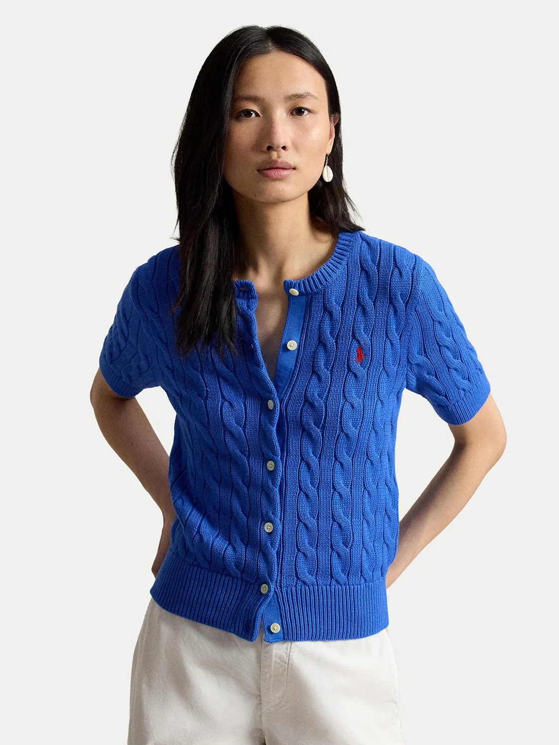 Женский кардиган приталенного кроя Polo Ralph Lauren, синий