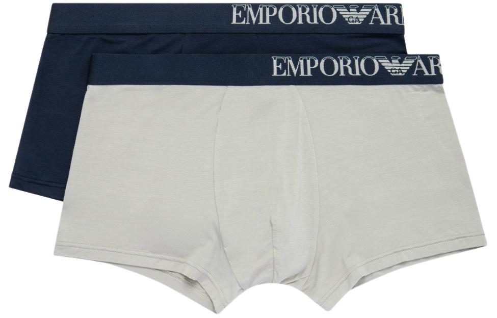 

Боксеры с логотипом на поясе Boxers упаковка из двух штук EMPORIO ARMANI, темно-синий
