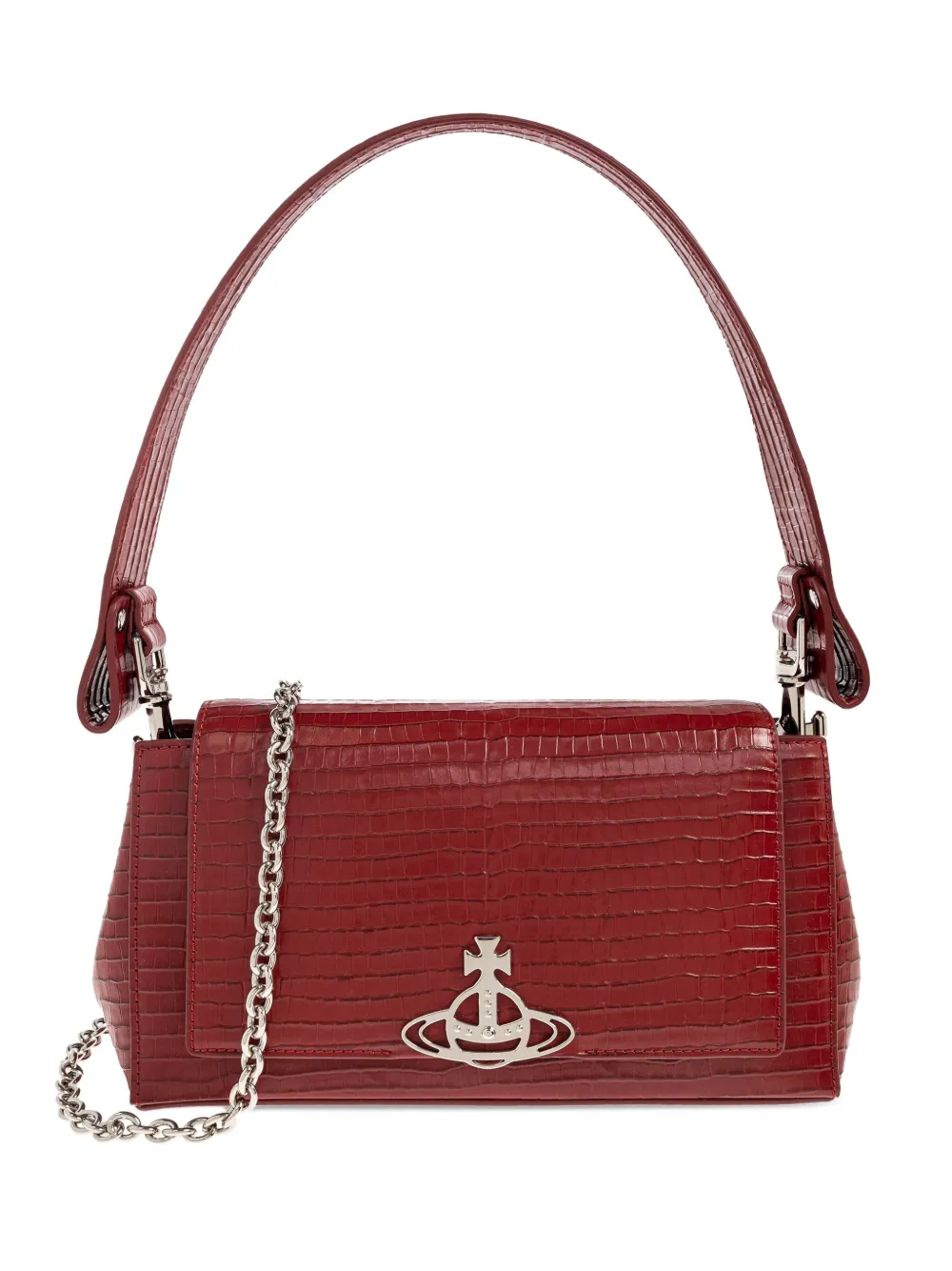 

Сумка на плечо Hazel среднего размера с тиснением под крокодила Vivienne Westwood, красный