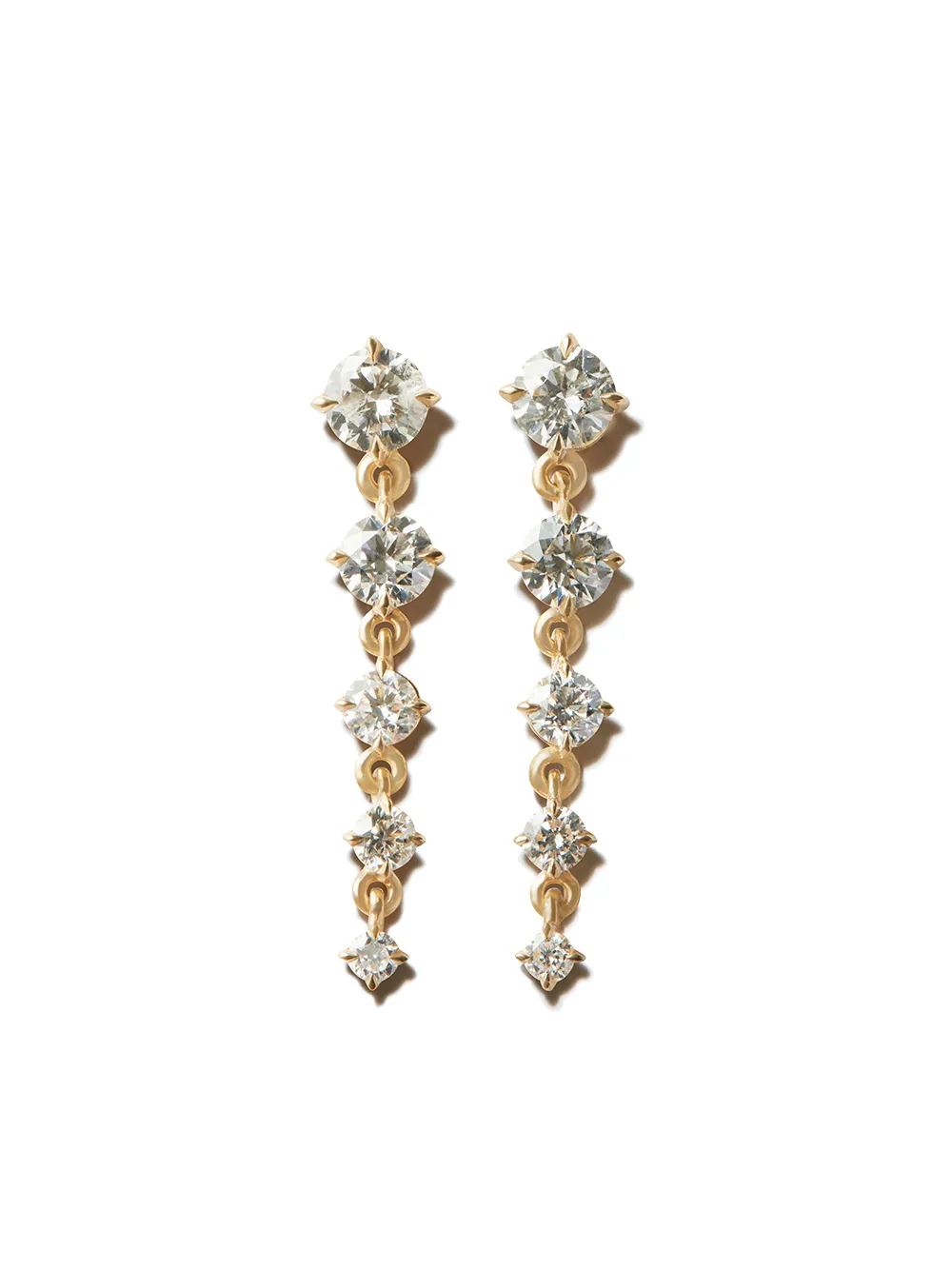 

Серьги-подвески Éclat Five Drop из желтого золота с бриллиантами Lizzie Mandler Fine Jewelry, золотой