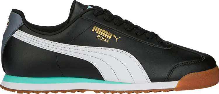 

Кроссовки Puma Roma Basic Plus Black White Mint, черный