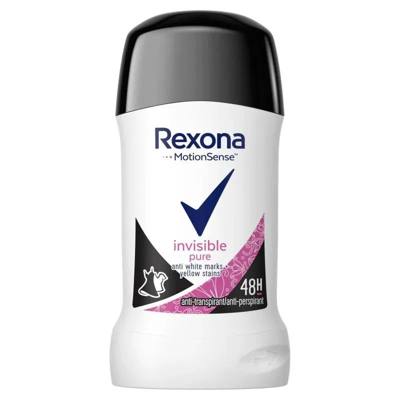 Дезодорант-стик антиперспирант Rexona Invisible Pure, набор 6 шт по 40 мл, Fresh