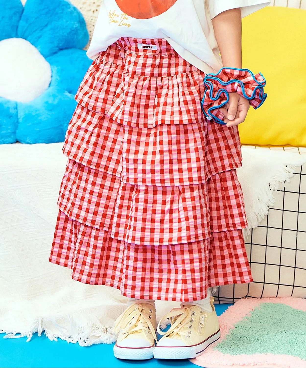 Детская юбка для девочек с воланами, модель Candy Pop Days, apres les cours, Red