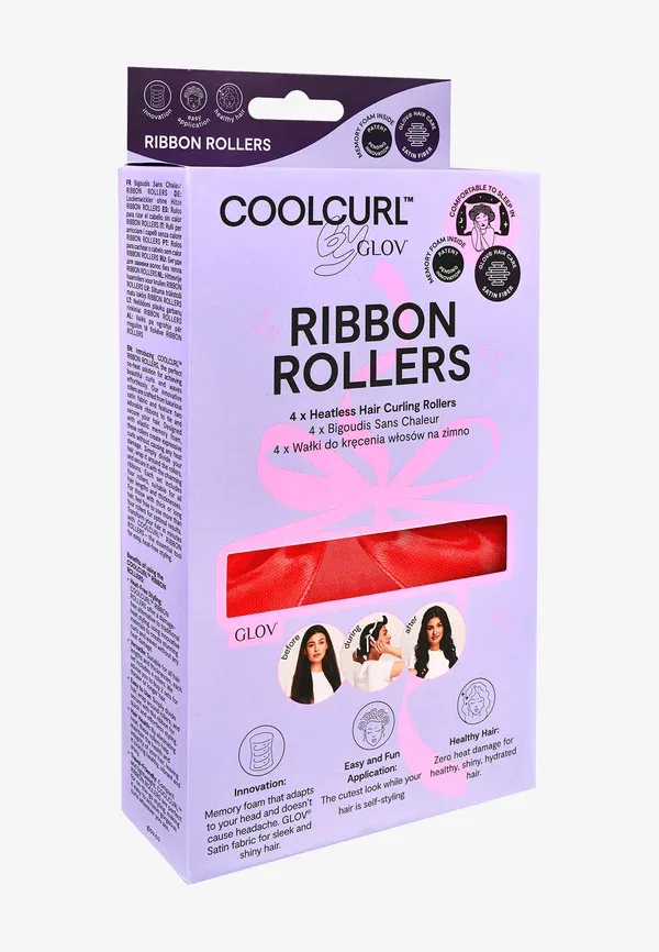 Бигуди Coolcurl с лентой - бигуди и щипцы для завивки без нагрева Glov, красный — фото 4