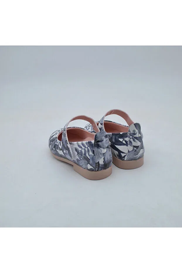 Детские балетки с цветочным принтом Arçın Shoes, Blue — фото 3