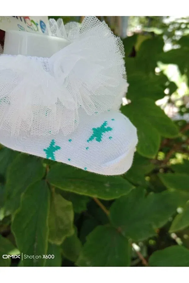 Детские носки для новорожденных с принтом Star pattern Atolye Ferda, Turquoise White — фото 4