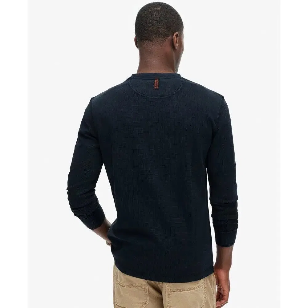 Мужская футболка с длинным рукавом Vintage Textured Grandad Superdry, Blau — фото 4